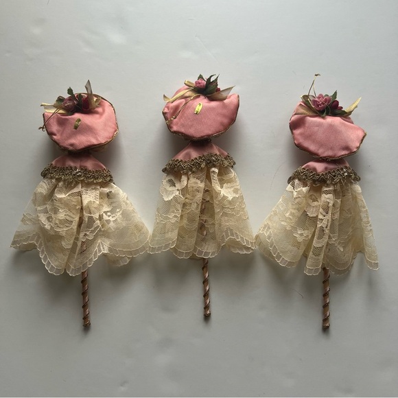 Lot 3 Vintage Kurt S Adler Victorian Porcelain Doll Christmas Ornaments Mauve - Picture 4 of 16